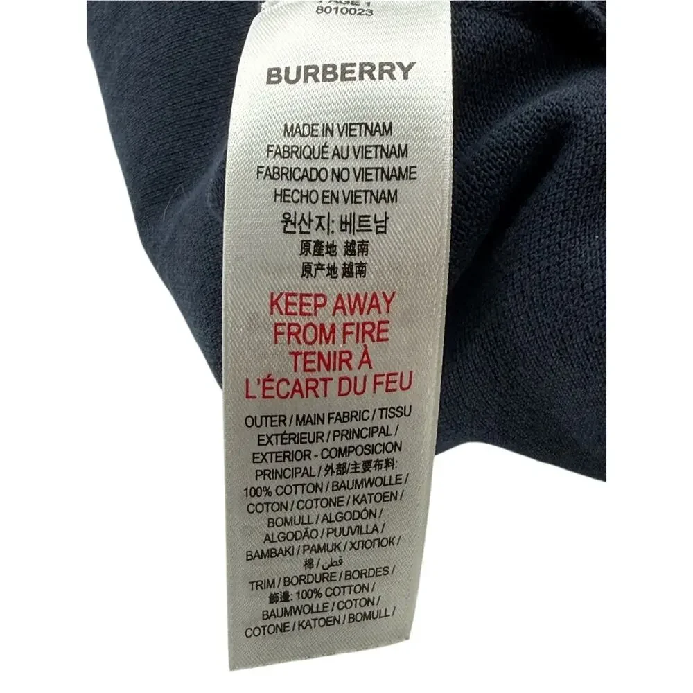 Burberry Boys Jeff Navy Blue Nova Check Color Block Polo Shirt Size 4 Youth